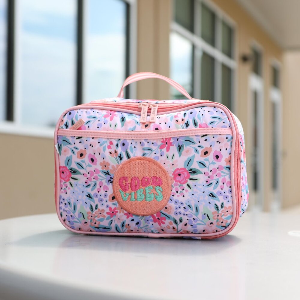 NWT Floral Embroidered Lunch Box